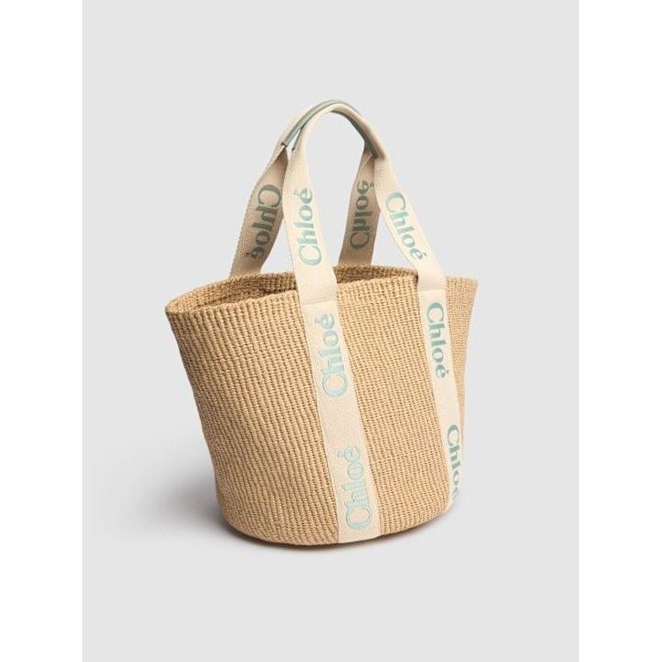 Chloe Chloe Large Blush Green Raffia Shoulder Bag New & Authentic Size ONE SIZE - 2 Thumbnail