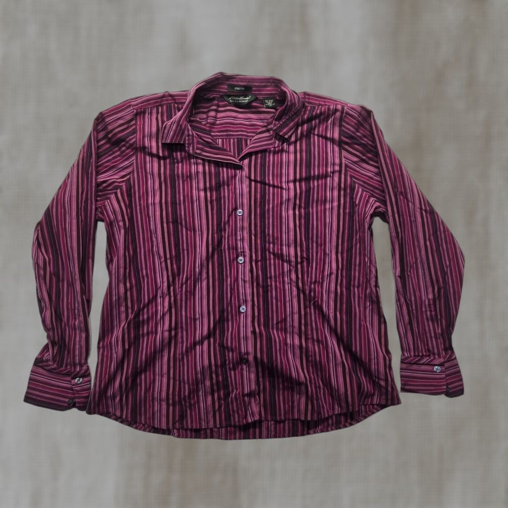 Eddie Bauer VINTAGE Eddie Bauer Purple Striped Button-Up Long Sleeve Shirt Adult Womens XL Size XL / US 12-14 / IT 48-50 - 1 Thumbnail