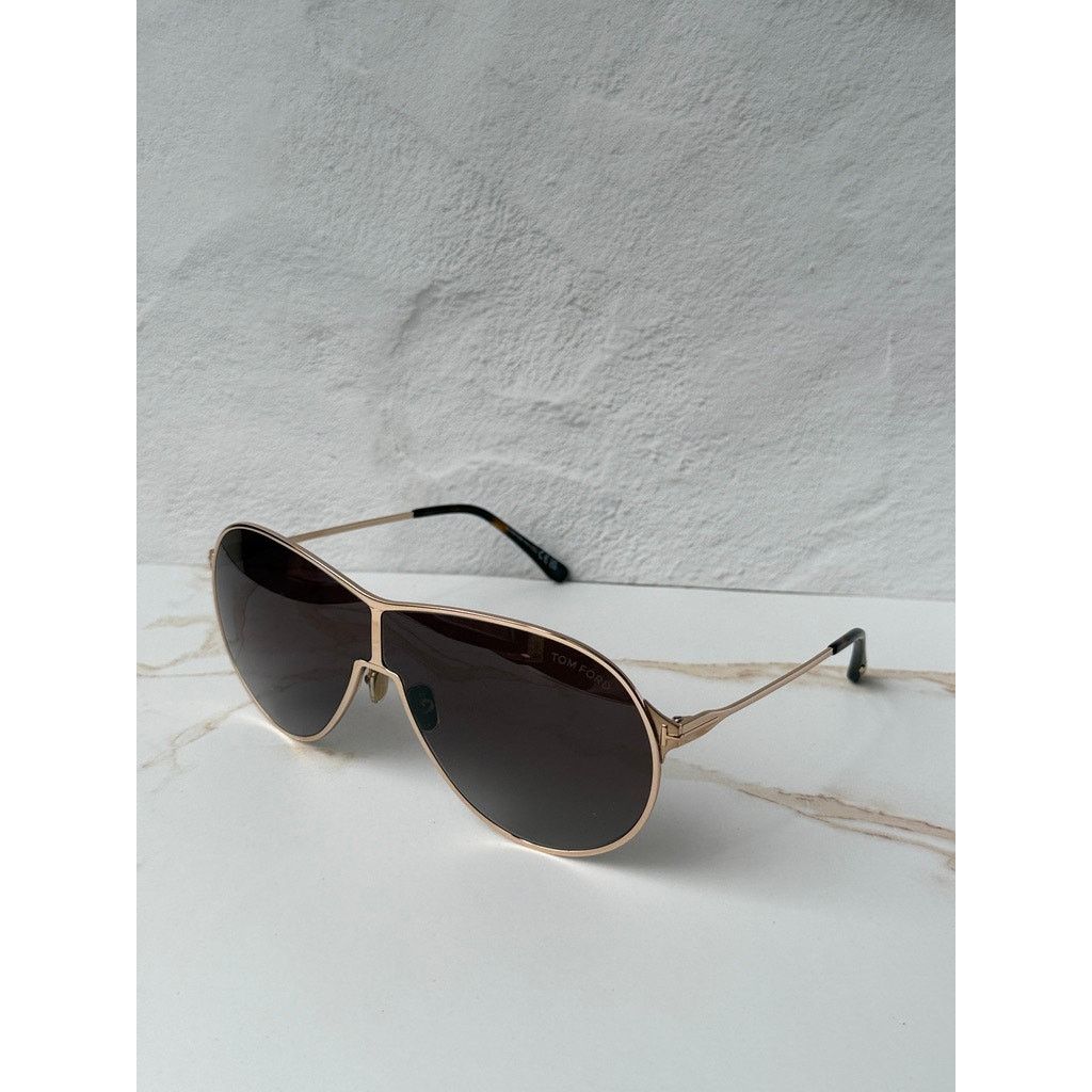 Tom Ford NEW Tom Ford FT1174 Gaia Mask Sunglasses in Rose Gold Size ONE SIZE - 3 Thumbnail