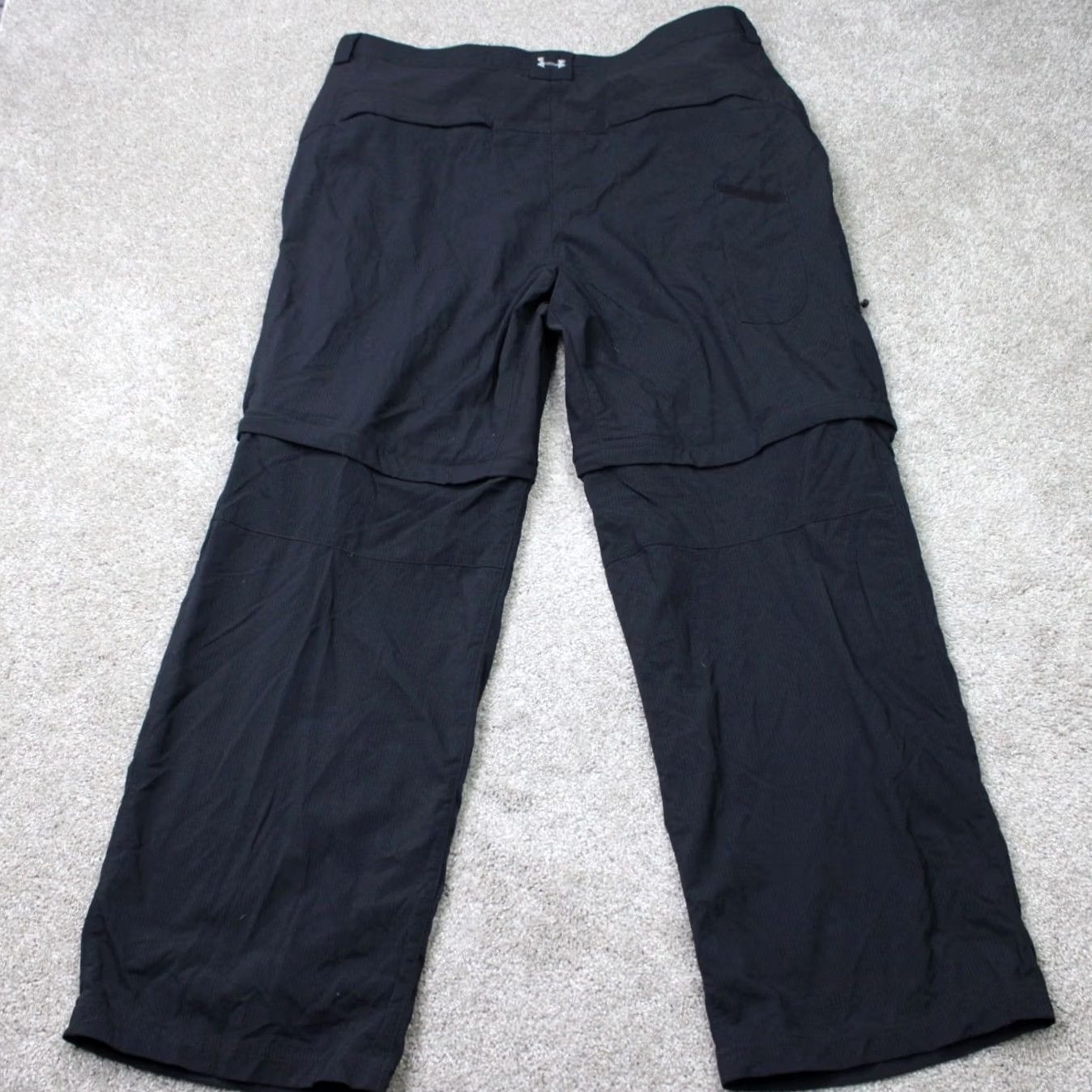 Under Armour Under Armour Pants Mens 40x32 Black Convertible Zip Off Nylon Stretch Activewear Regular Fit Straight Ankle - Gym & Training Mens Black 40x32 Size US 40 / EU 56 - 6 Thumbnail