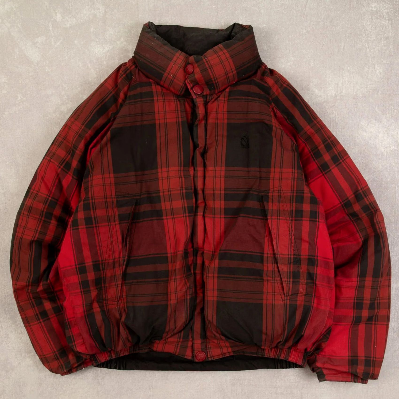 Nautica Nautica Vintage Reversible Checked Puffer Down Jacket L Men's Black Americana Jacket Size US L / EU 52-54 / 3 - 2 Thumbnail