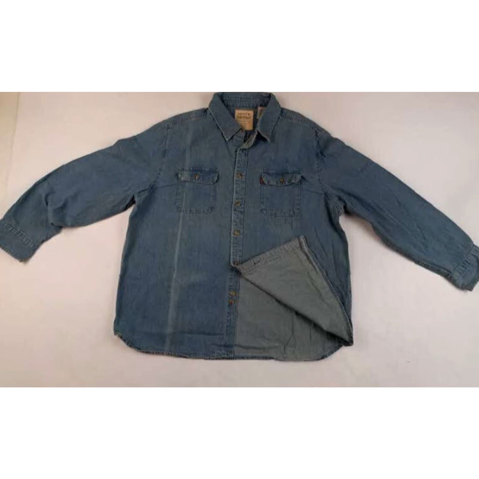Levi's VINTAGE Levi's Button-Up Shirt Jeans 2XL Men Blue Denim Long Sleeve Horse 30in Pit to Pit EUC Size US XXL / EU 58 / 5 - 2 Thumbnail