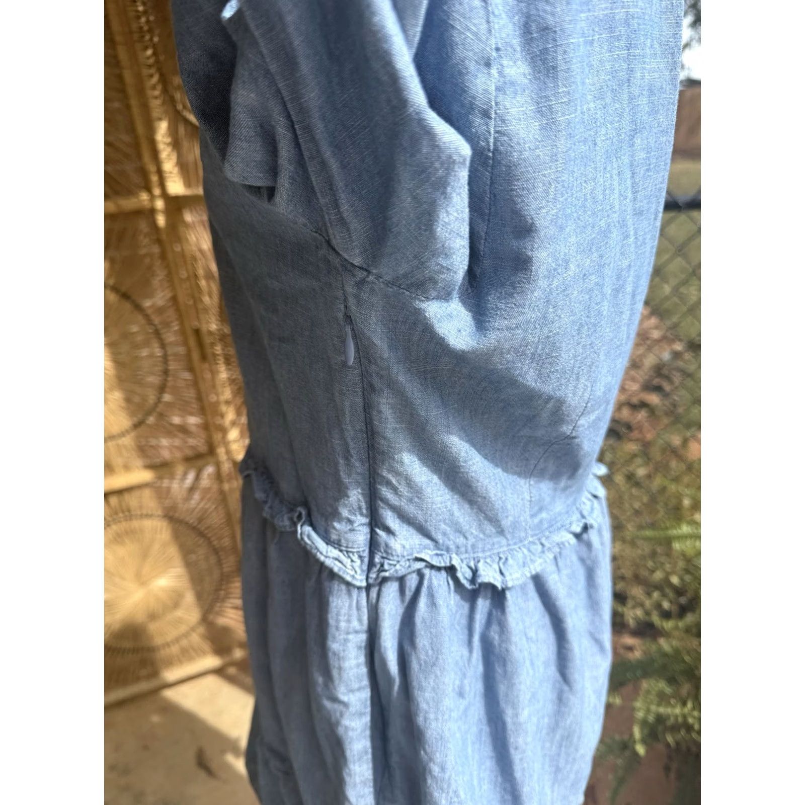 J.Crew J.CREW Jean Chambray Short Mini Dress Ruffle Trim A-line Size 4 Preppy Beach Nautical Size 27" / US 4 / IT 40 - 5 Thumbnail