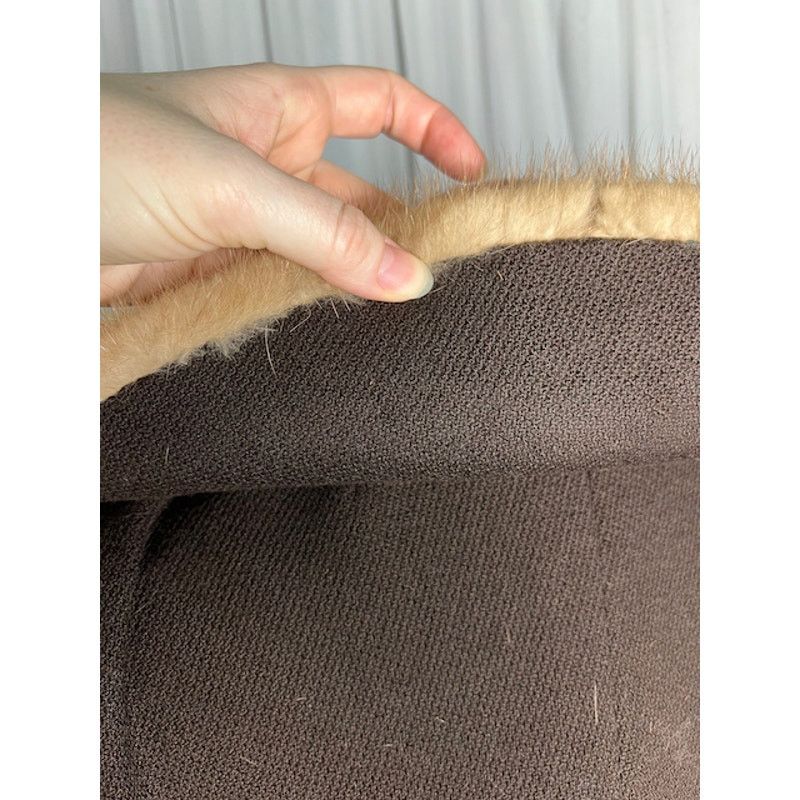 Vintage swing coat brown fur collar vintage 1960s brown tan Size L / US 10 / IT 46 - 4 Thumbnail
