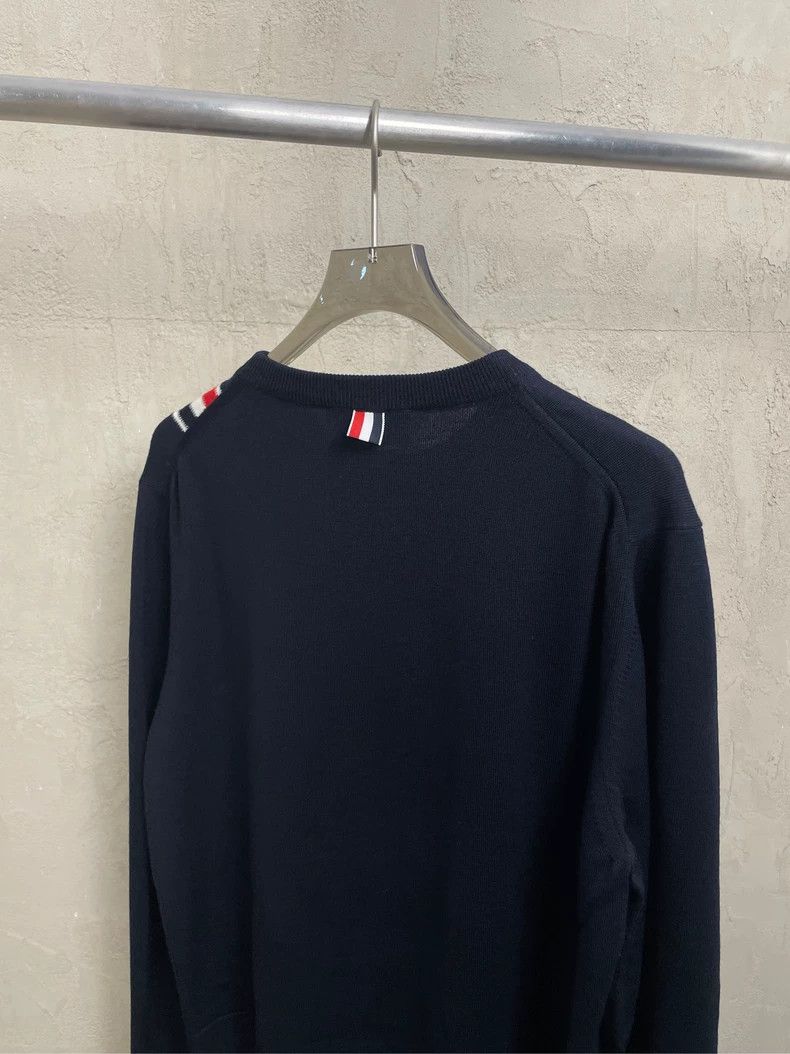 Thom Browne Thom browne Tibetan blue color striped wool round-neck swea Size US XL / EU 56 / 4 - 4 Thumbnail