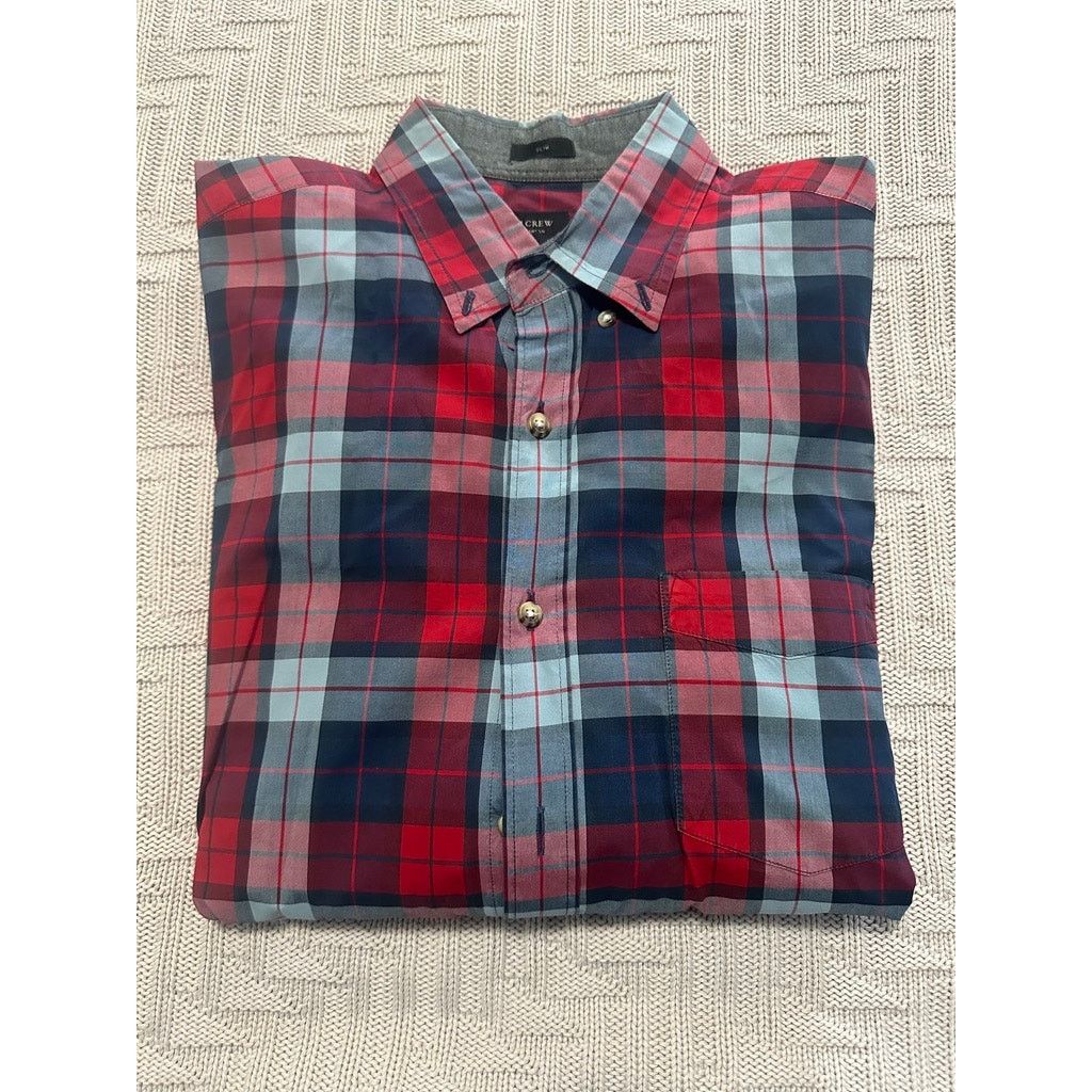 J.Crew J Crew red tartan slim fit button down size M Size US M / EU 48-50 / 2 - 1 Thumbnail