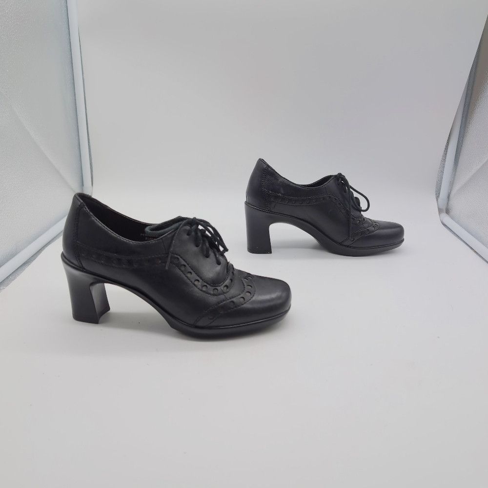 Other Earth Periwinkle Elegant Black Leather Women's Heeled Shoes Size US 5 / IT 35 - 6 Thumbnail