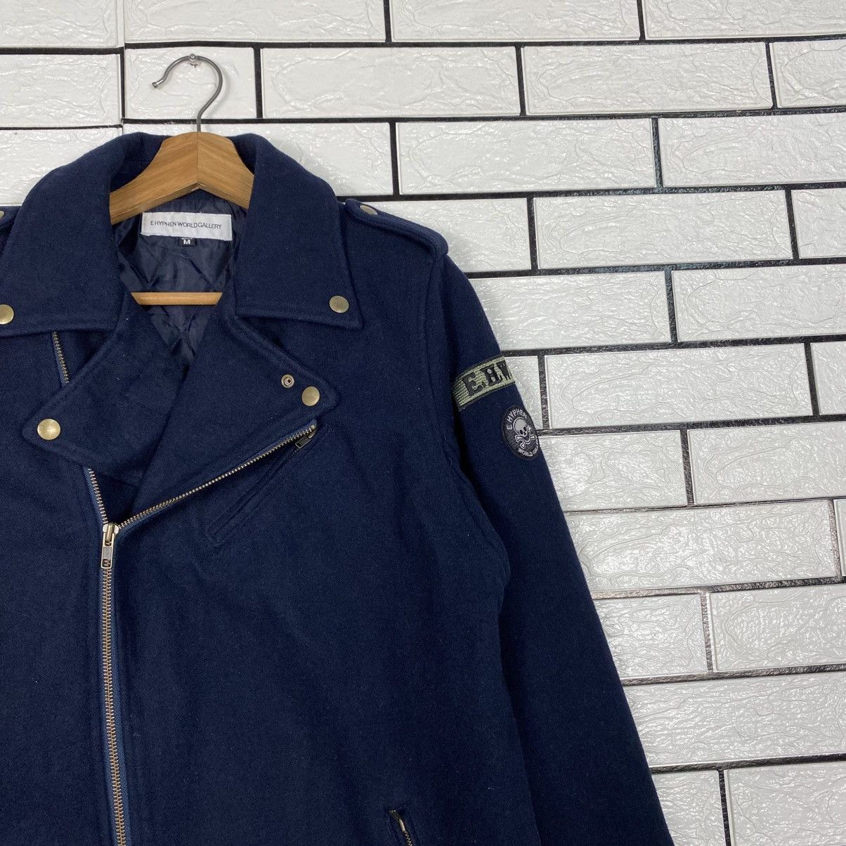 Japanese Brand Ehyphen World Gallery Wool Biker Jacket Double Collar Size US M / EU 48-50 / 2 - 7 Thumbnail