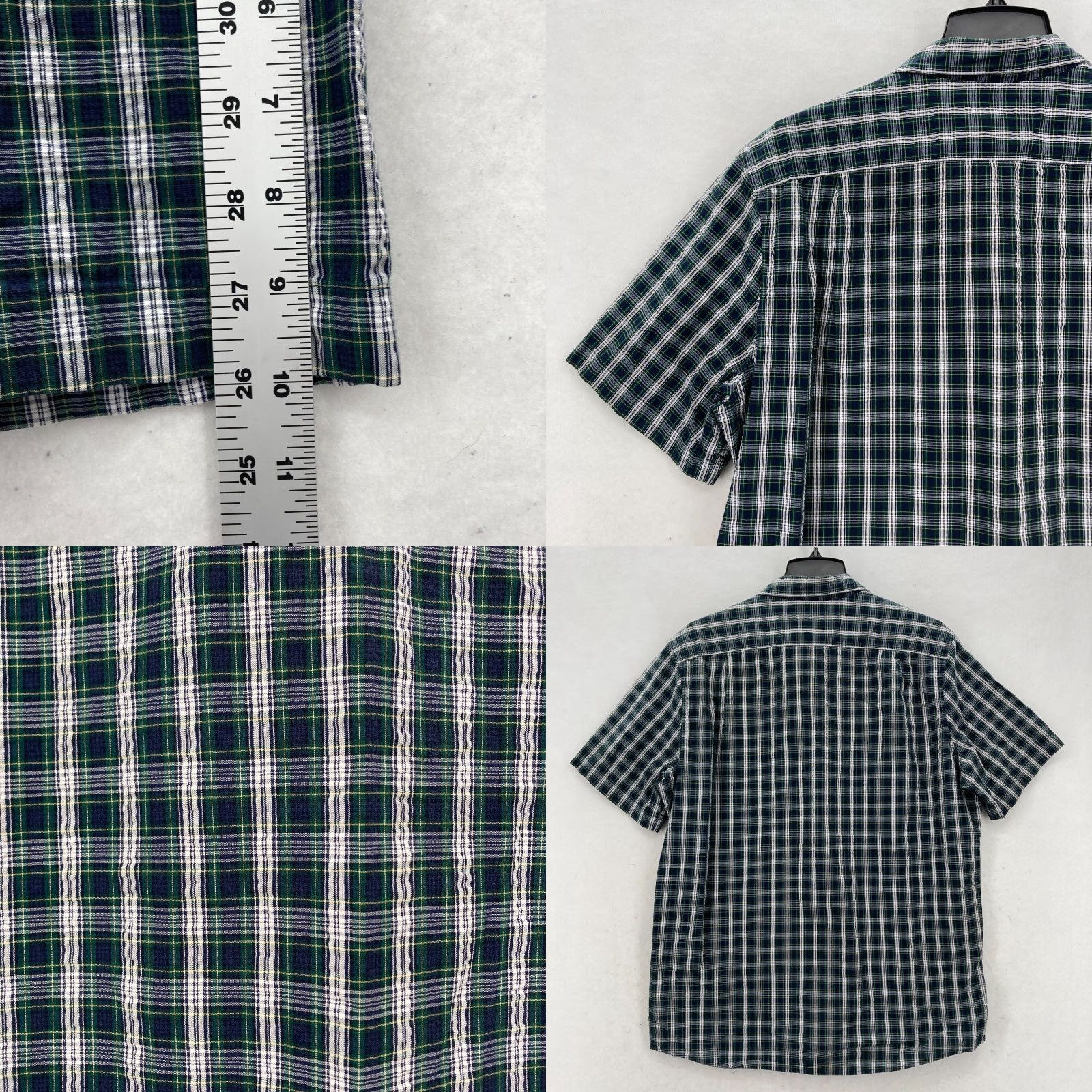 Vintage L.L. Bean Seersucker Button Up Shirt Mens Large Plaid Green Camp Shirt Size US L / EU 52-54 / 3 - 8 Thumbnail