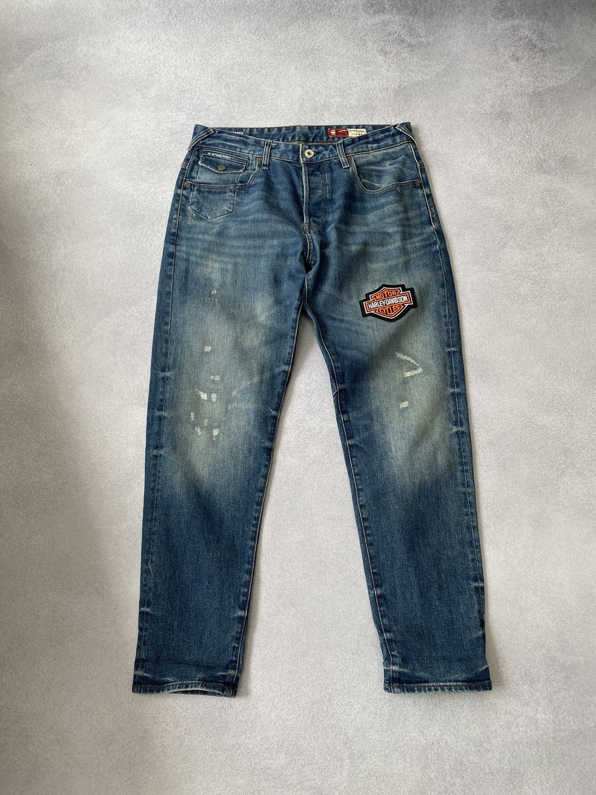 G-Star × Vintage Vintage G Star Raw PatchWork denim blue jeans Size US 33 - 2 Thumbnail