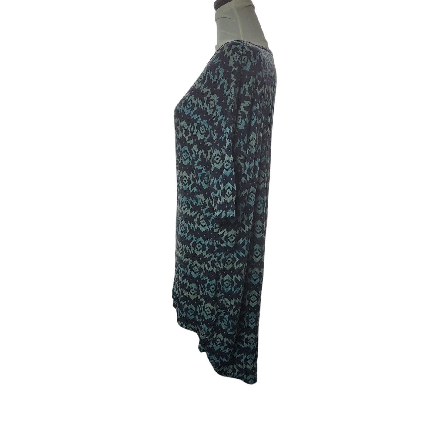 Other LuLaRoe Size Small Top Blue Geometric Print Stretch Size S / US 4 / IT 40 - 3 Thumbnail