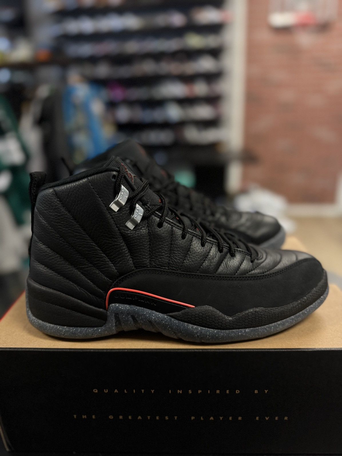 Jordan Brand × Nike Jordan 12 Utility Black Gray Size 10 Pre Owned 🧼 Size US 10 / EU 43 - 1 Thumbnail