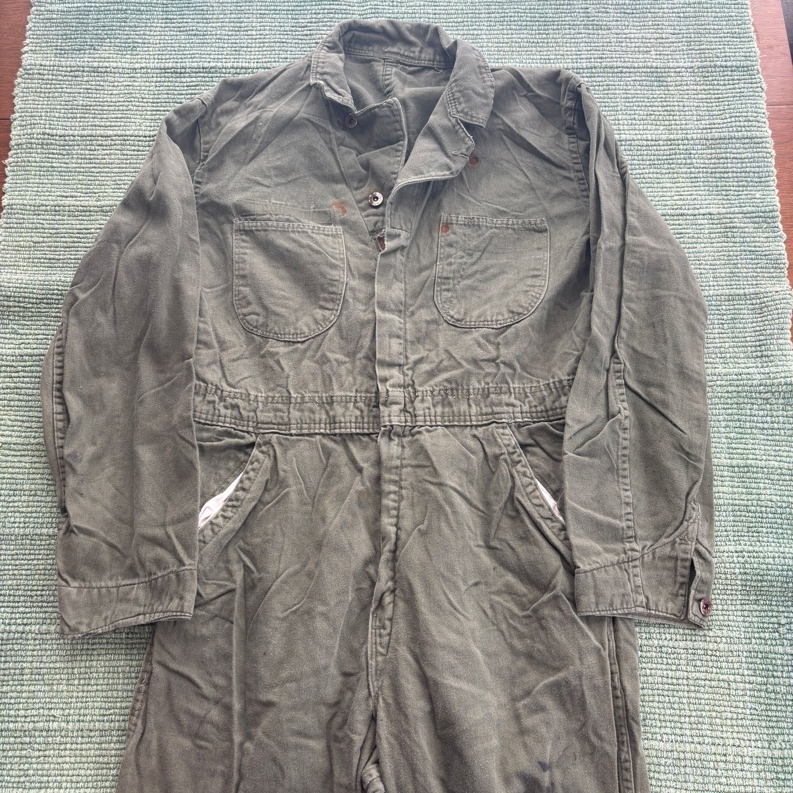 Vintage True vintage 1950s US Army green cotton coveralls Size US 42 / EU 58 - 8 Thumbnail