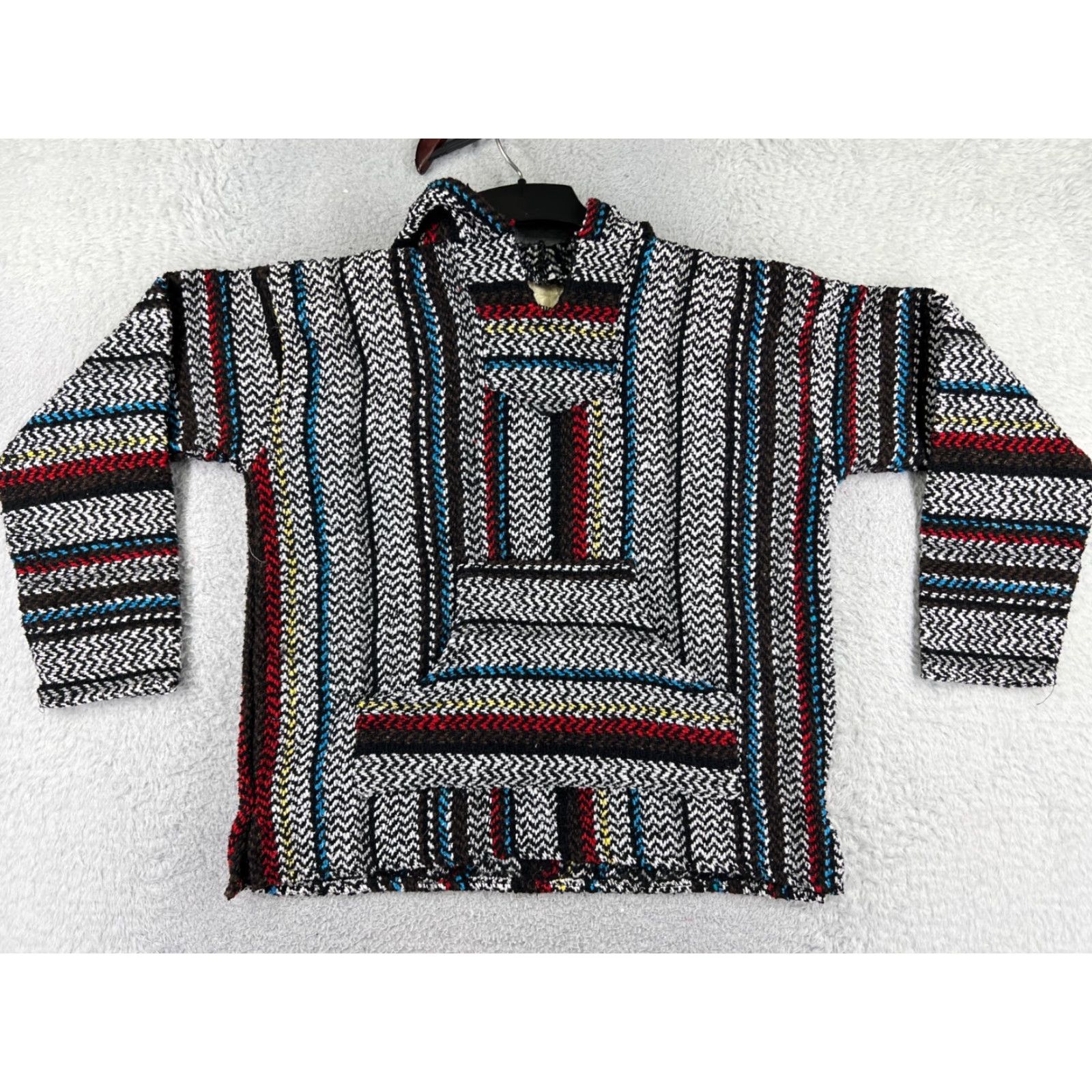 Vintage Knotts Baja Hoodie Men Small Gray Blue Acrylic Drug Rug Mexico Poncho Hoodie Pullover Casual Size US S / EU 44-46 / 1 - 2 Thumbnail