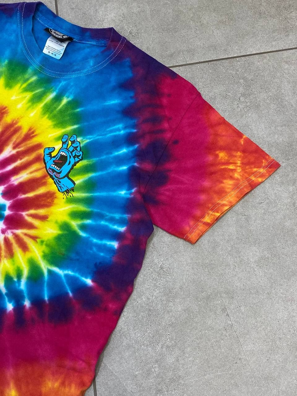 Santa Cruz Skateboards Vintage Santa Cruz Skateboards Hand Print Tie Dye T-Shirt Size US M / EU 48-50 / 2 - 7 Thumbnail