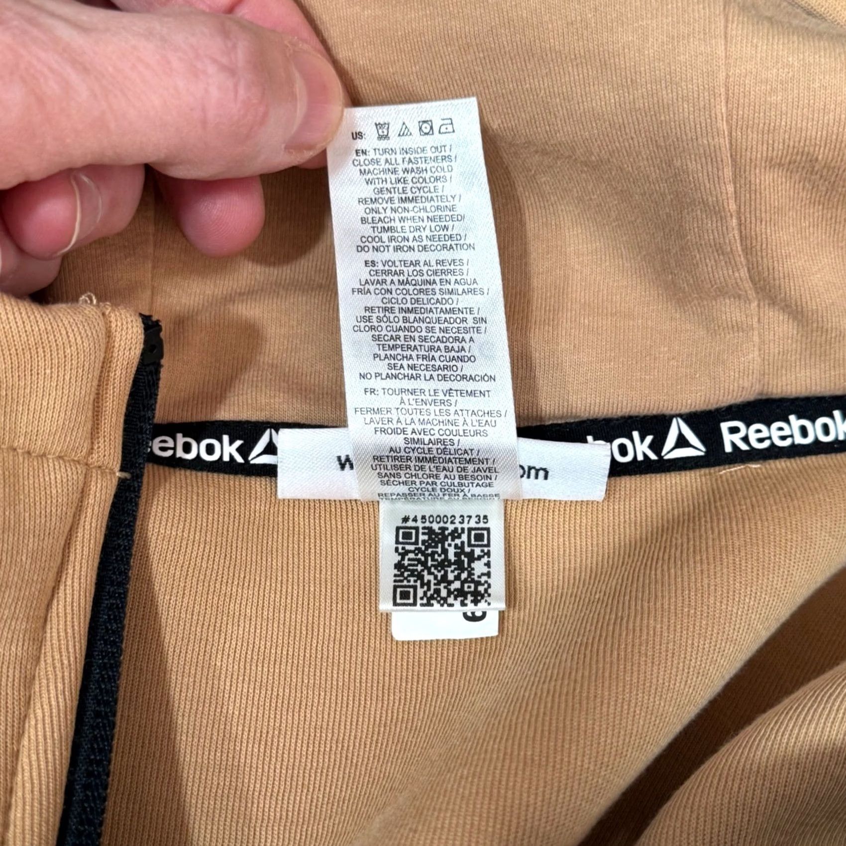 Reebok Reebok Momentum Fleece 3XL Full Zip Hoodie REM243HD03 Tech Athleisure Streetwear Hoodie Mens 3XL Beige Tan Size US XXL / EU 58 / 5 - 7 Thumbnail