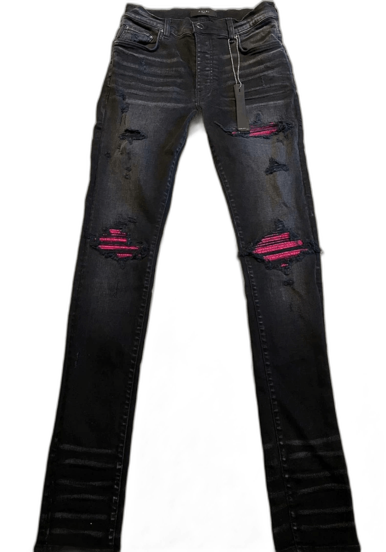 Amiri vintage amiri black pink patchwork jeans Size US 30 / EU 46 - 1 Thumbnail