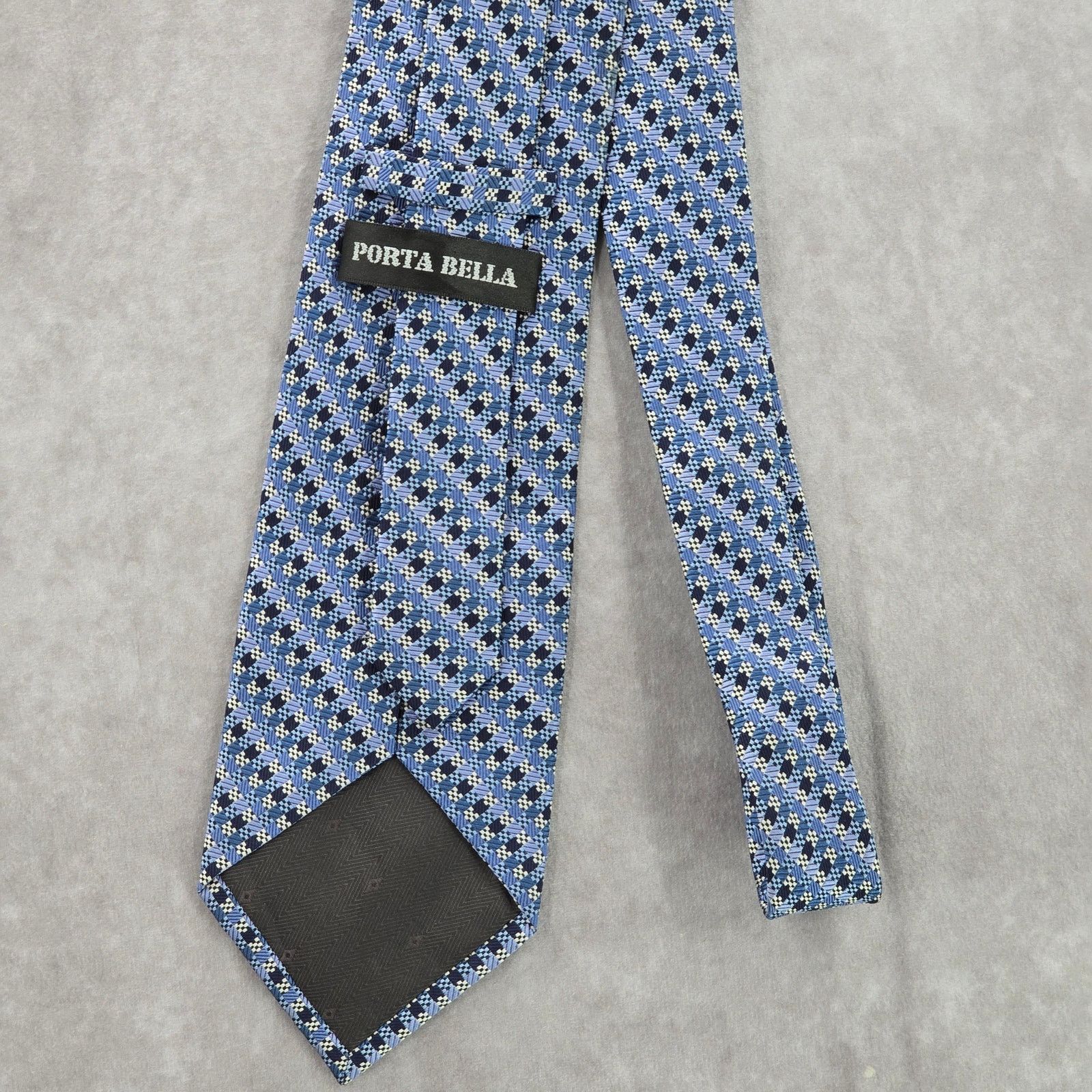 Other Porta Bella Blue Geometric 100% Silk Neck Tie NWOT Size 30 - 3 Thumbnail