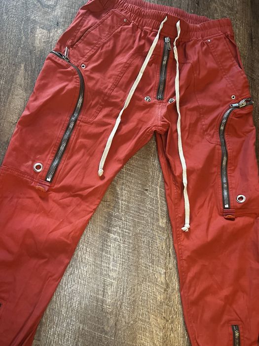 Rick Owens Rick Owens Bauhaus Cargo Pants Red | Grailed