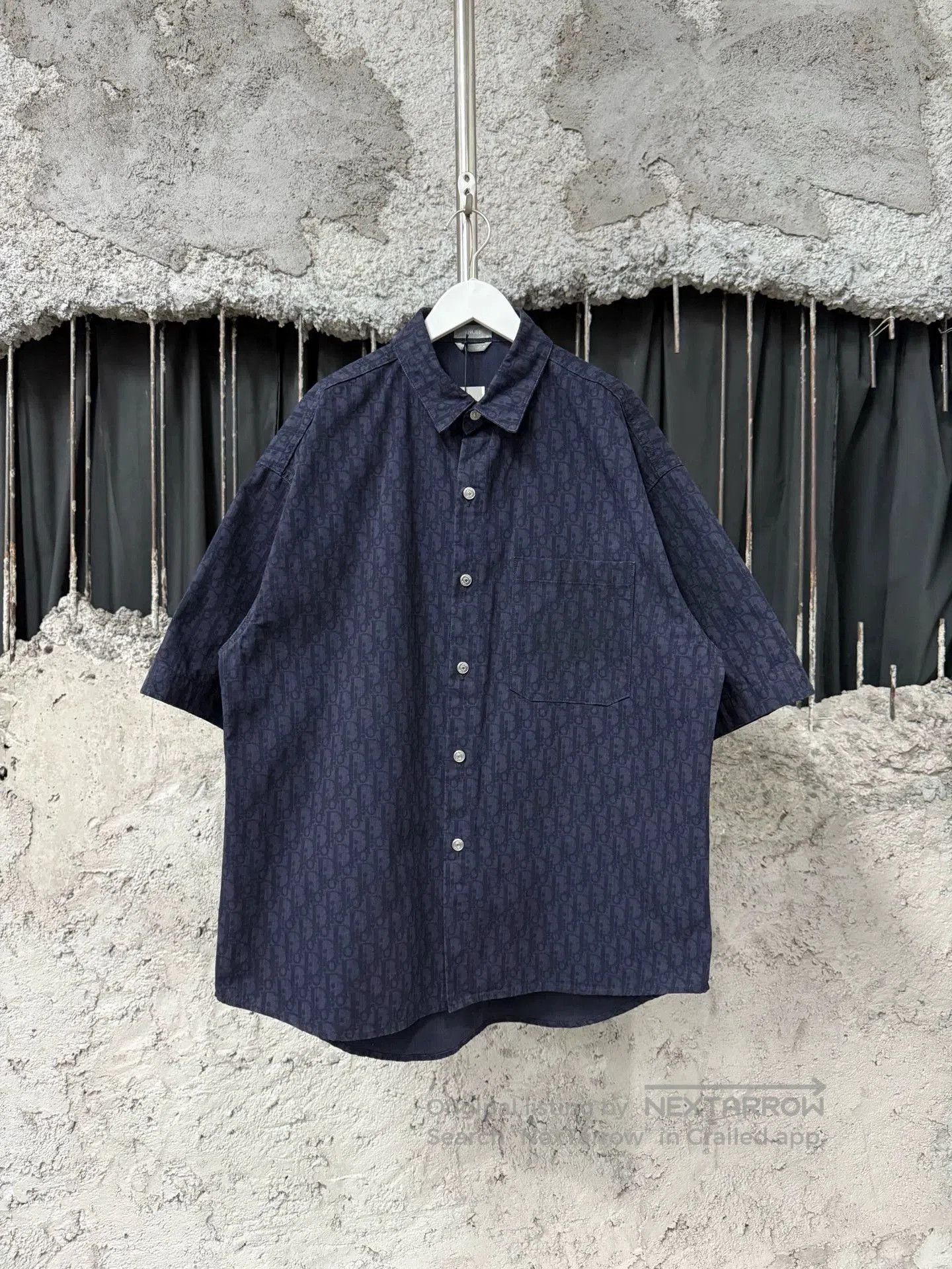 Dior Dior All-over Print Denim Short Sleeve Shirt. Size US XL / EU 56 / 4 - 1 Thumbnail