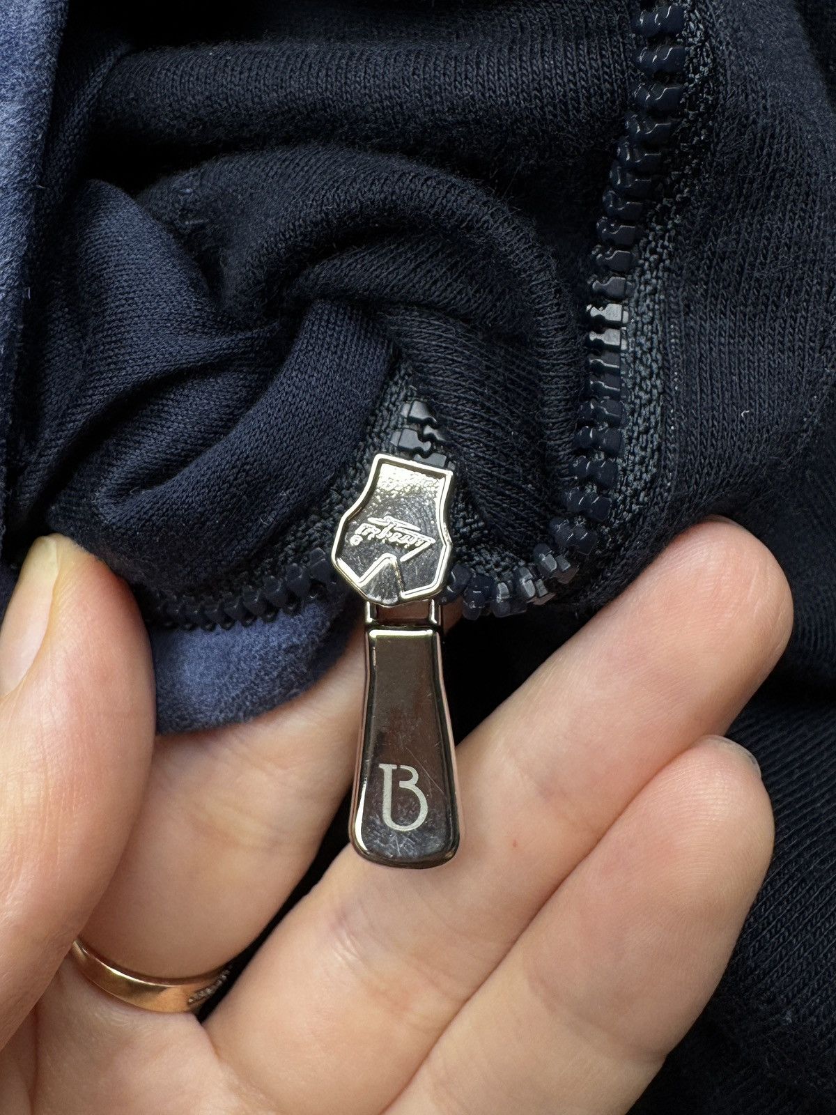Other Umberto Bilancioni navy blue silk cotton lux bomber jacket Size US L / EU 52-54 / 3 - 9 Thumbnail
