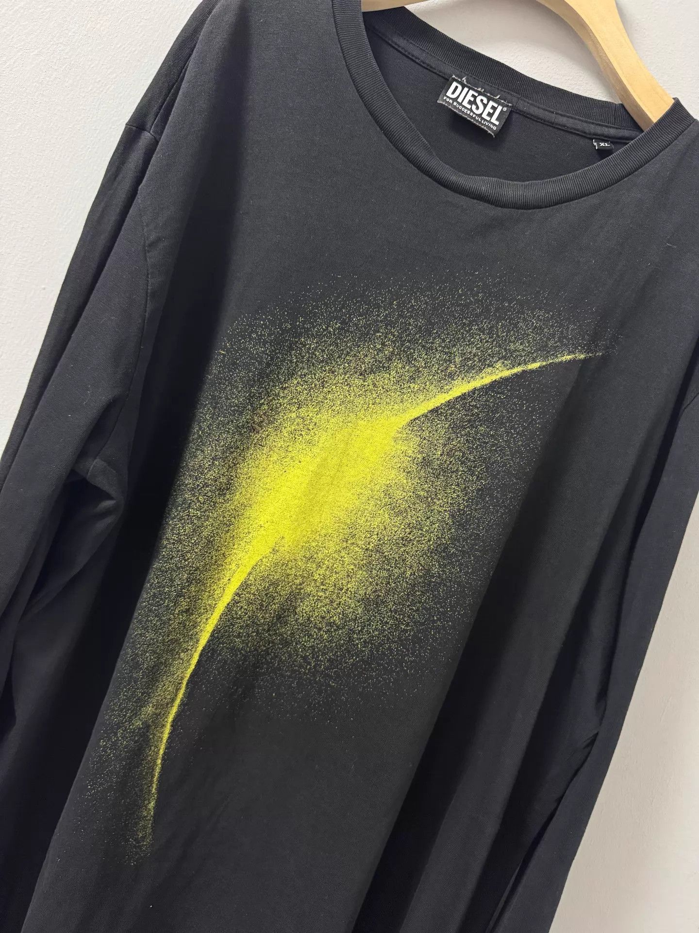 Diesel Diesel Fluo Yellow Aurora Splatter LS Tee XL 9/10 Size US XL / EU 56 / 4 - 2 Thumbnail