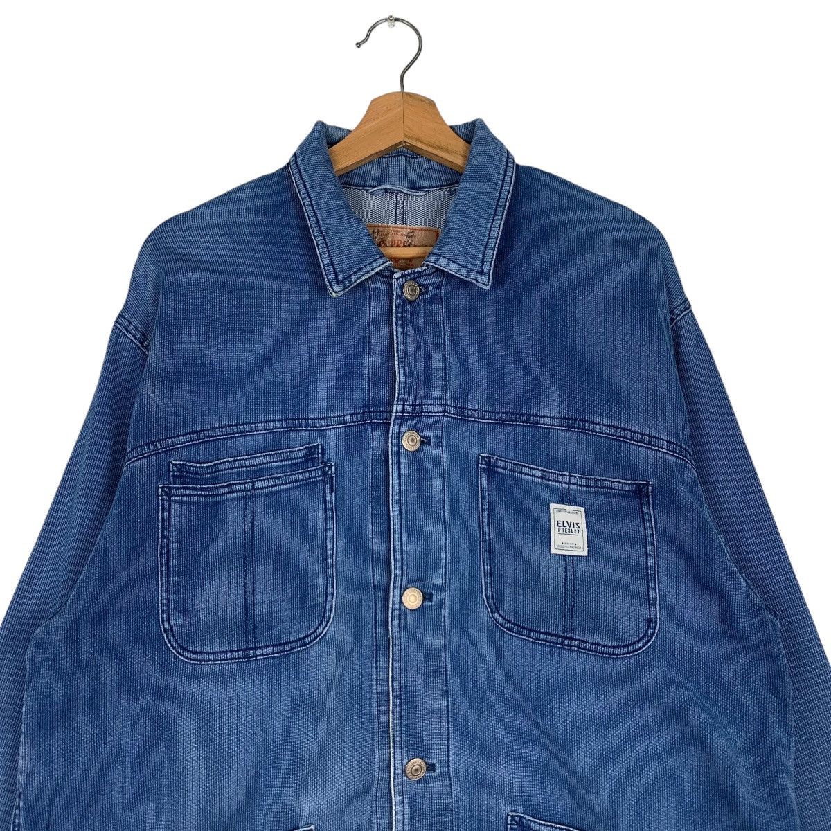 Vintage ELVIS PRESLEY 4 POCKET CHORE DENIM JACKET #0567-C26 Size US L / EU 52-54 / 3 - 2 Thumbnail