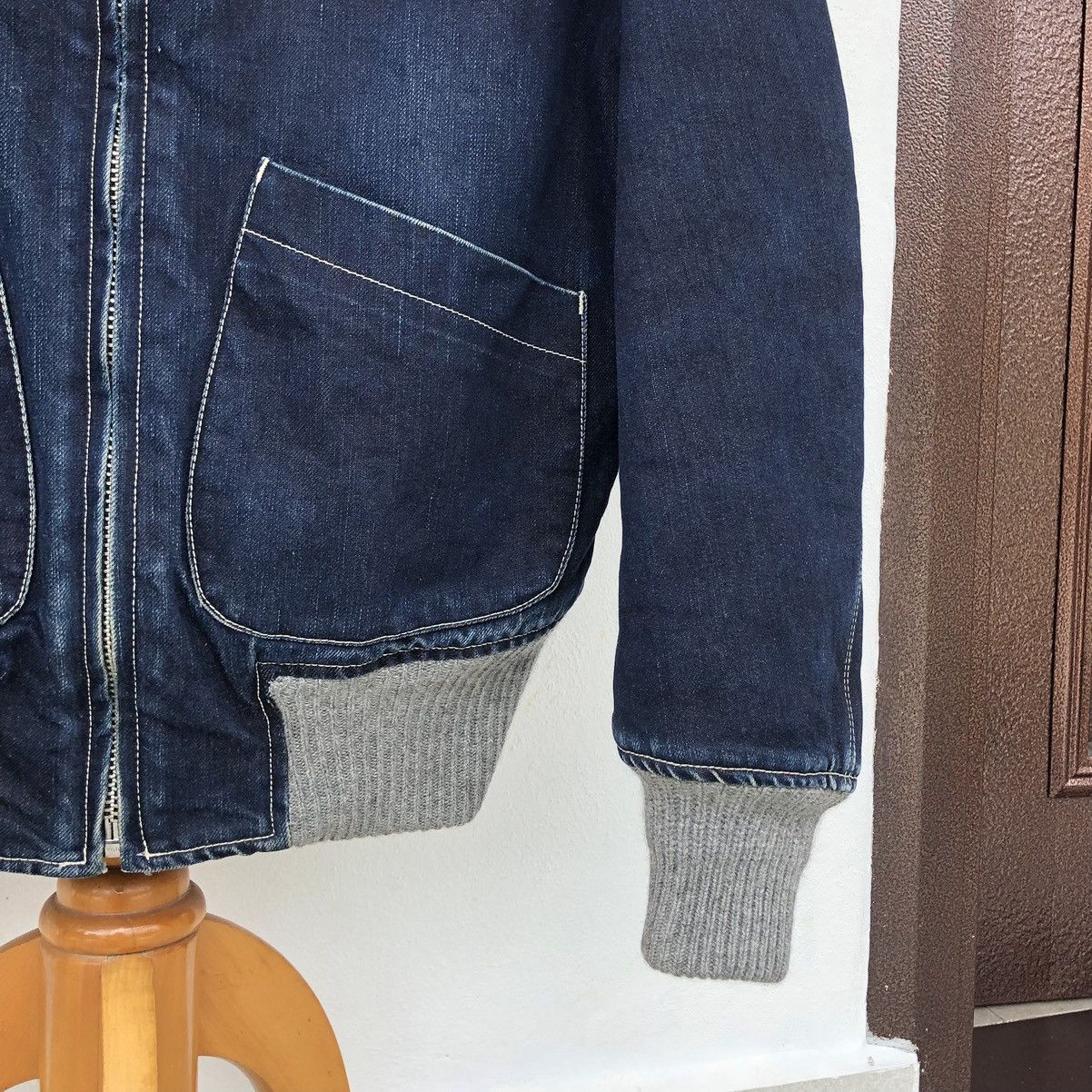 Vintage Vintage TRIMRAGH Japanese Ma-1 Denim Bomber Jacket Size US M / EU 48-50 / 2 - 9 Thumbnail