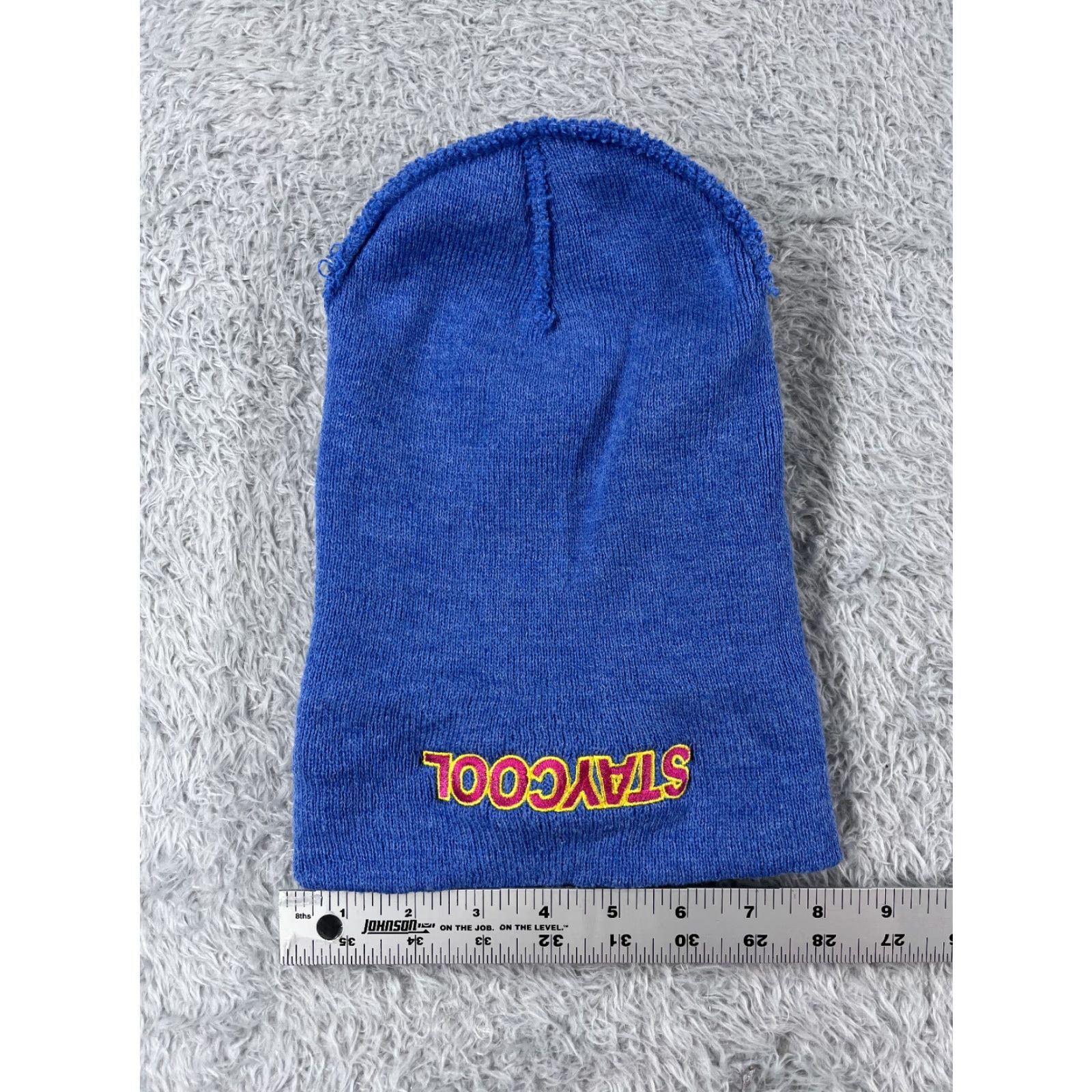 Vintage PromoHeadwear Beanie Hat Unisex Adults One Size Blue Acrylic Knit Snow Ski Winter Winter Beanie Womens Mens Size ONE SIZE - 5 Thumbnail
