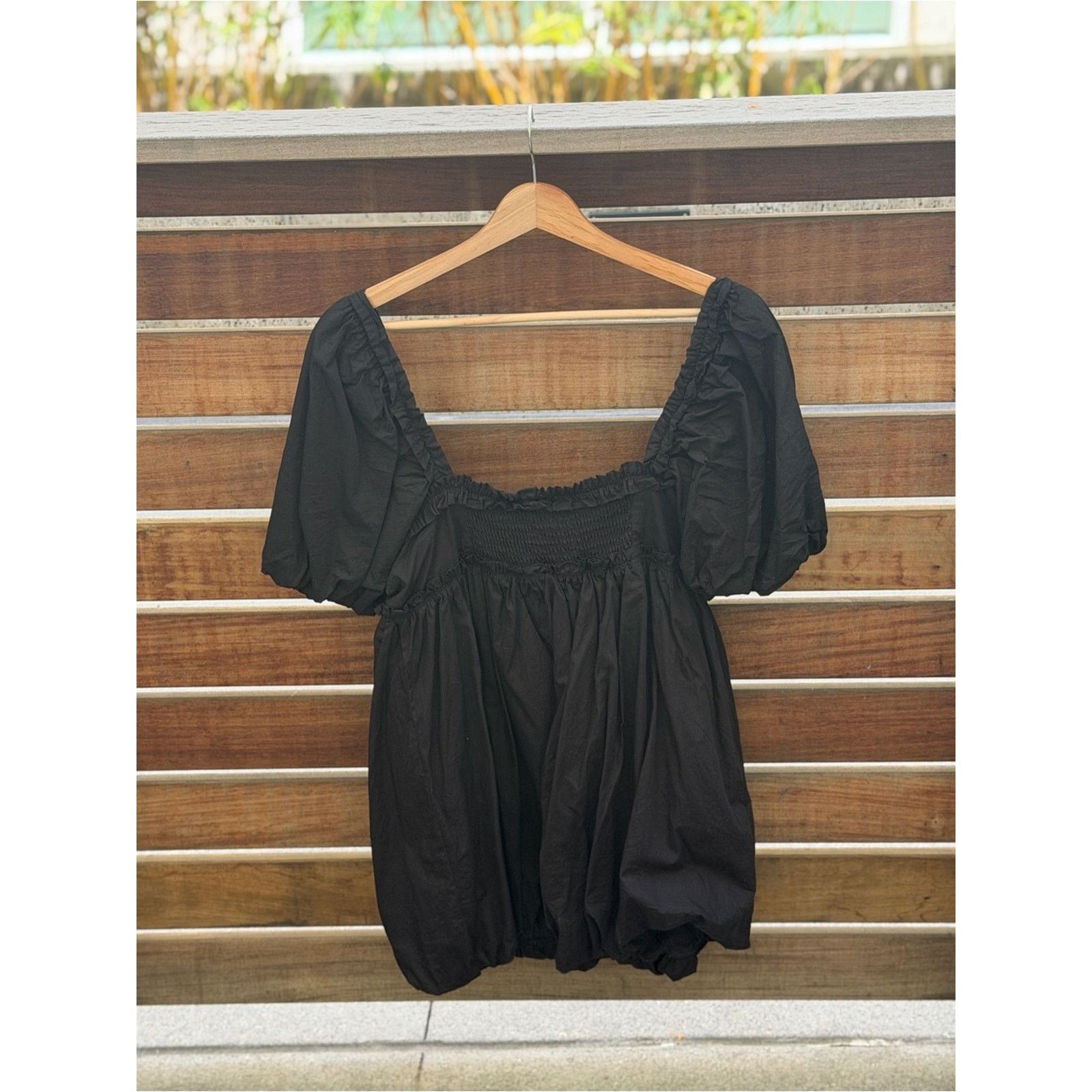 Free People Free People Black Puff Sleeve Babydoll Mini Dress Size S Size S / US 4 / IT 40 - 5 Thumbnail