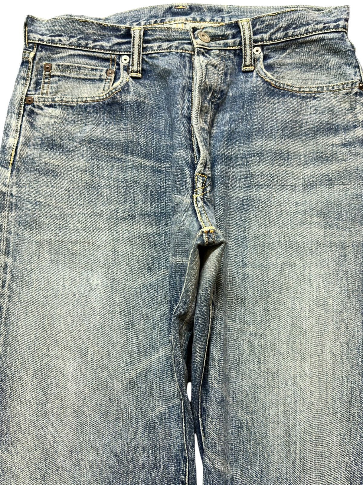 Kapital Vintage Kapital Selvedge Button Fly Faded Whiskers Denim Size US 30 / EU 46 - 2 Thumbnail