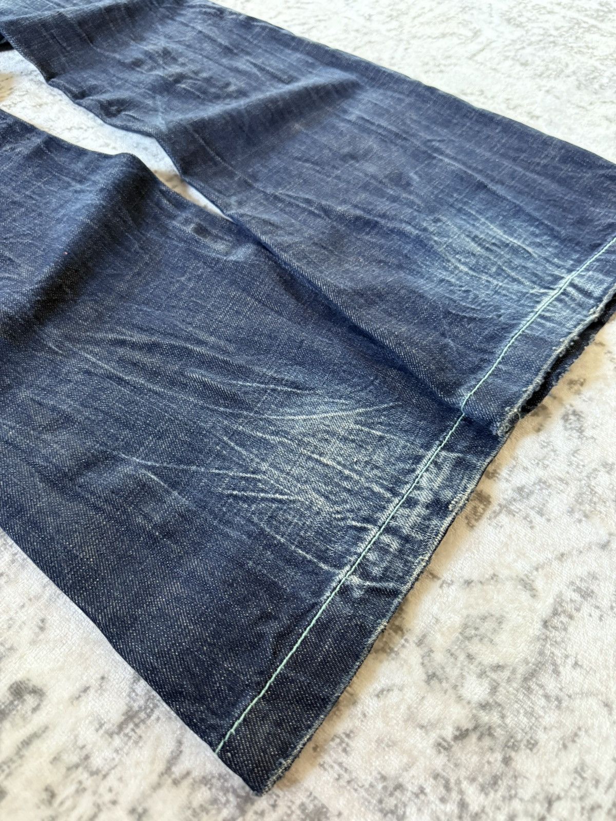 Fad Three × Japanese Brand × Le Grande Bleu (L.G.B.) Yoshitomo Lolita Muddy Wash Wrinkle Texture Flared Jeans Size US 28 / EU 44 - 19 Thumbnail