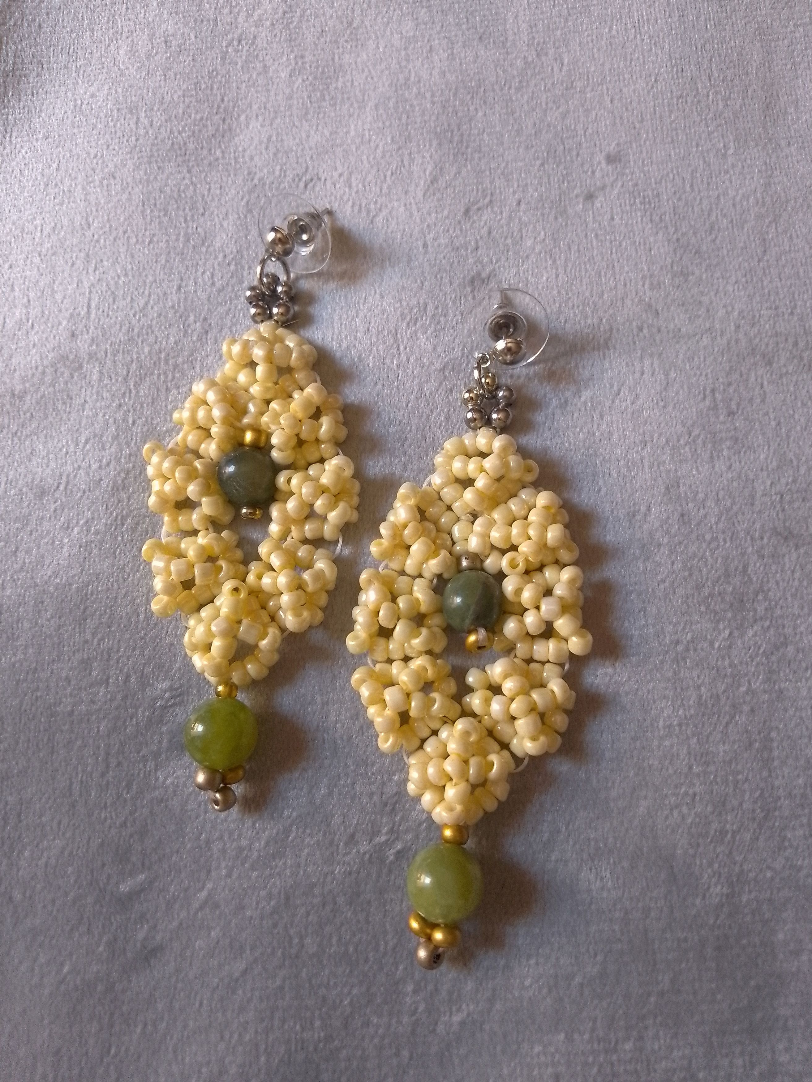 Handmade Dangling earrings handcrafted with natural Green jade Size ONE SIZE - 9 Thumbnail