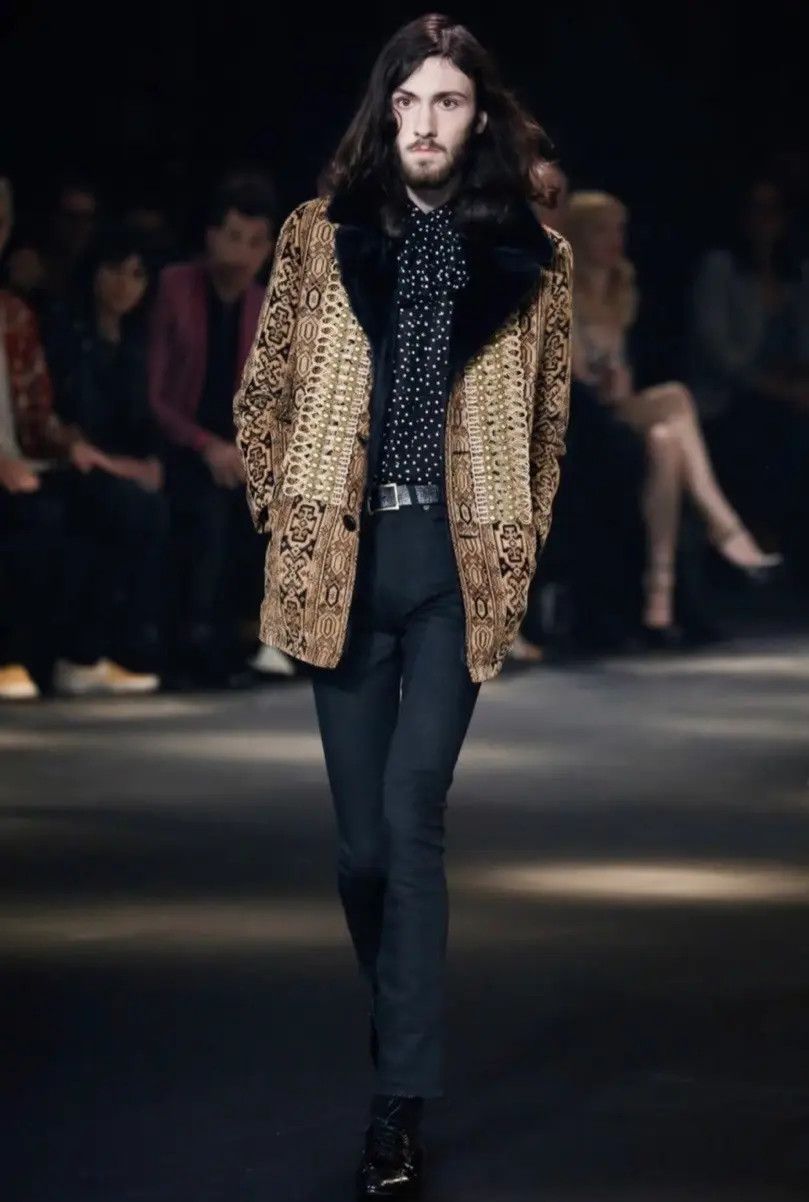 Hedi Slimane YSL Canadian Tapestry Coat / AW16 Palladium Napoleon Coat Size US S / EU 44-46 / 1 - 3 Thumbnail
