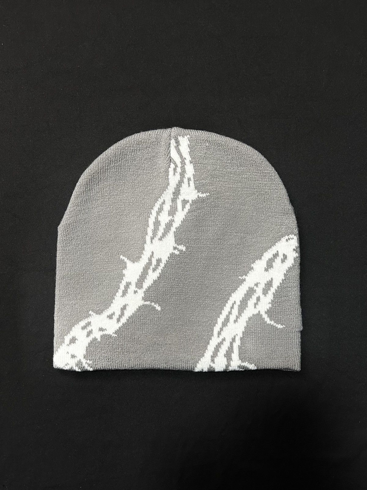 Japanese Brand Rare Barbed Wire Graphic Graphic No Cuff Knit Gray Beanie Size ONE SIZE - 5 Thumbnail