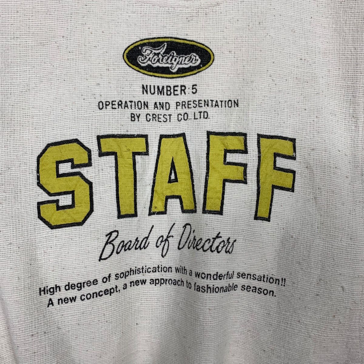 Vintage 90s Foreigners Number 5 Staff Boards of Directors #2447-C109 Size US M / EU 48-50 / 2 - 3 Thumbnail
