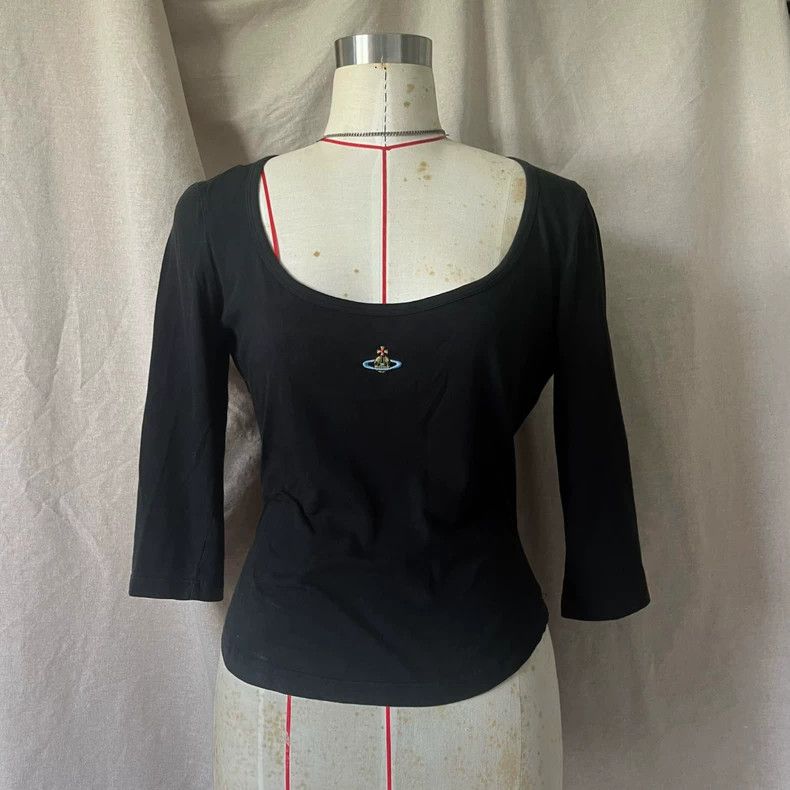 Vivienne Westwood Saturn embroidery logo stretch top