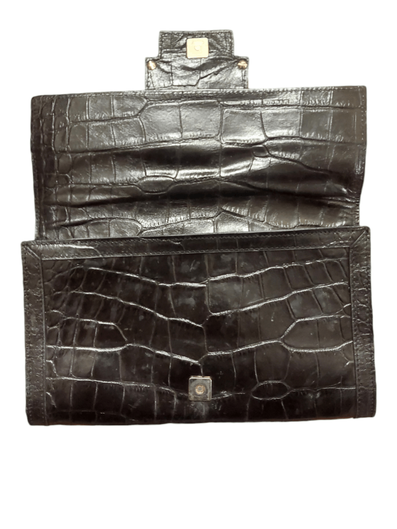 Fendi Crocodile Embossed Leather Clutch Size ONE SIZE - 2 Thumbnail