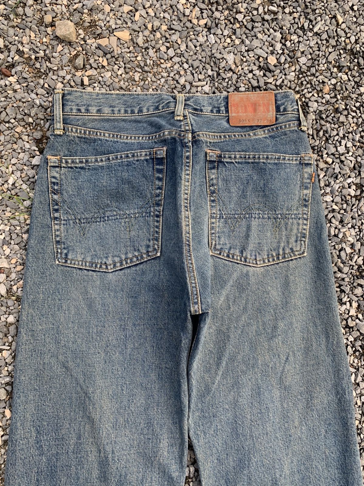 Kapital VINTAGE EDWIN 505X SELVEDGE BAGGY RUSTY DISTRESSED DENIM Size US 31 - 8 Thumbnail