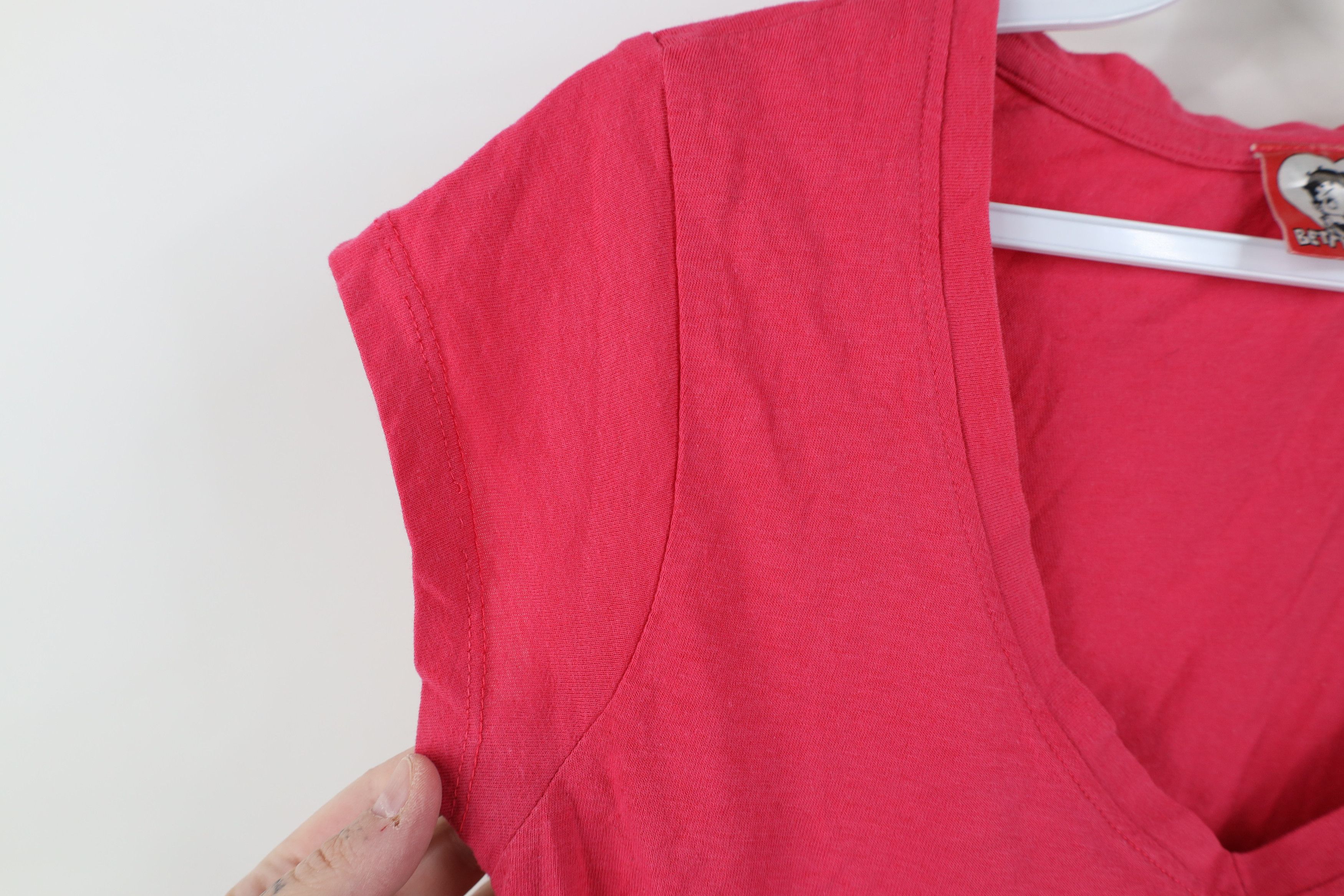 Vintage Vintage Y2K Betty Boop Spell Out V-Neck T-Shirt Pink Size S / US 4 / IT 40 - 9 Thumbnail