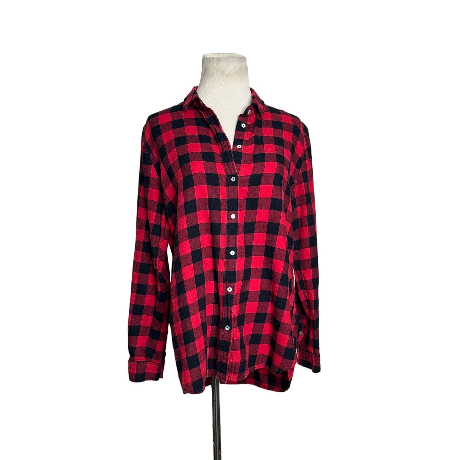 H&M H&M red black plaid long sleeves button flannel shirt size 8 Size M / US 6-8 / IT 42-44 - 1 Thumbnail