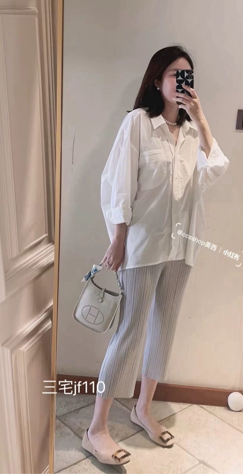 Issey Miyake issey miyake size:2 Light grey pleated pants Size 42" / US 20 - 1 Thumbnail