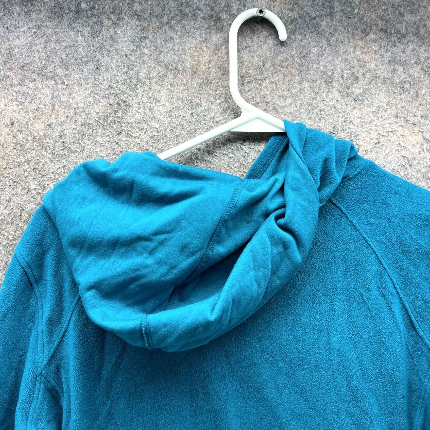 KangaROOS Columbia Hoodie Womens XL Teal Blue Pullover Fleece Long Sleeve Kangaroo Pocket Adjustable Pockets Logo Size XL / US 12-14 / IT 48-50 - 3 Thumbnail