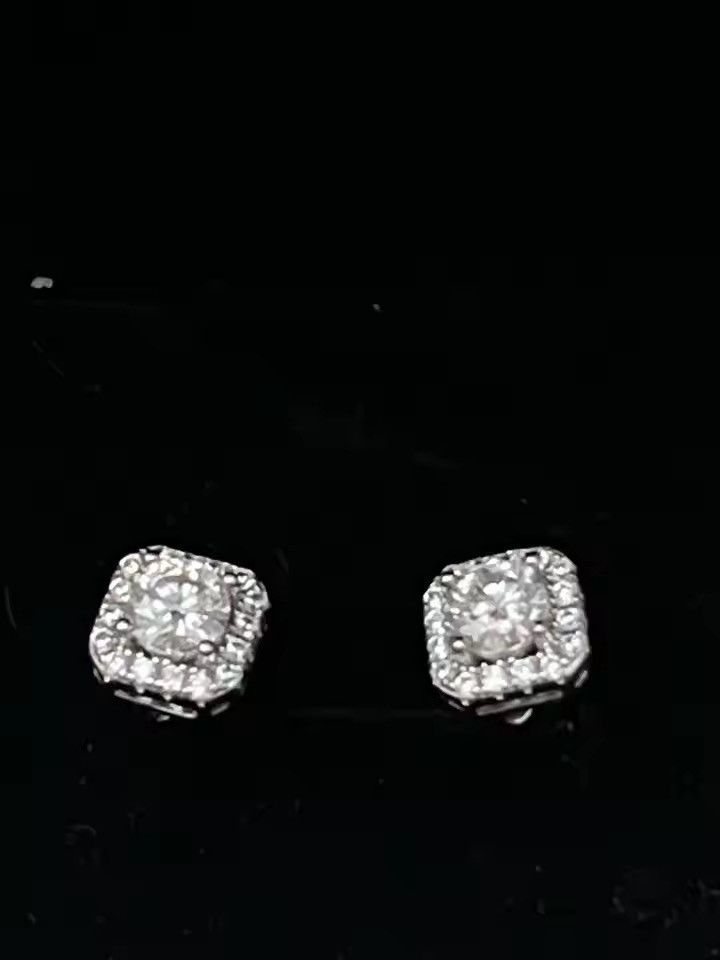 Jewelry Luxury 0.5 CTW Moissanite Stud Earrings | S925 Sterling Silv Size ONE SIZE - 6 Thumbnail