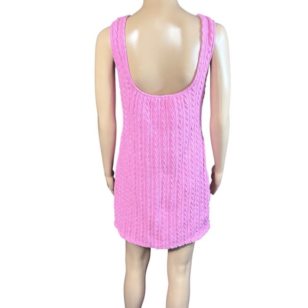 Zara NWT New Zara Cable Knit Embroidered Floral Pink Dress Size Size L / US 10 / IT 46 - 5 Thumbnail