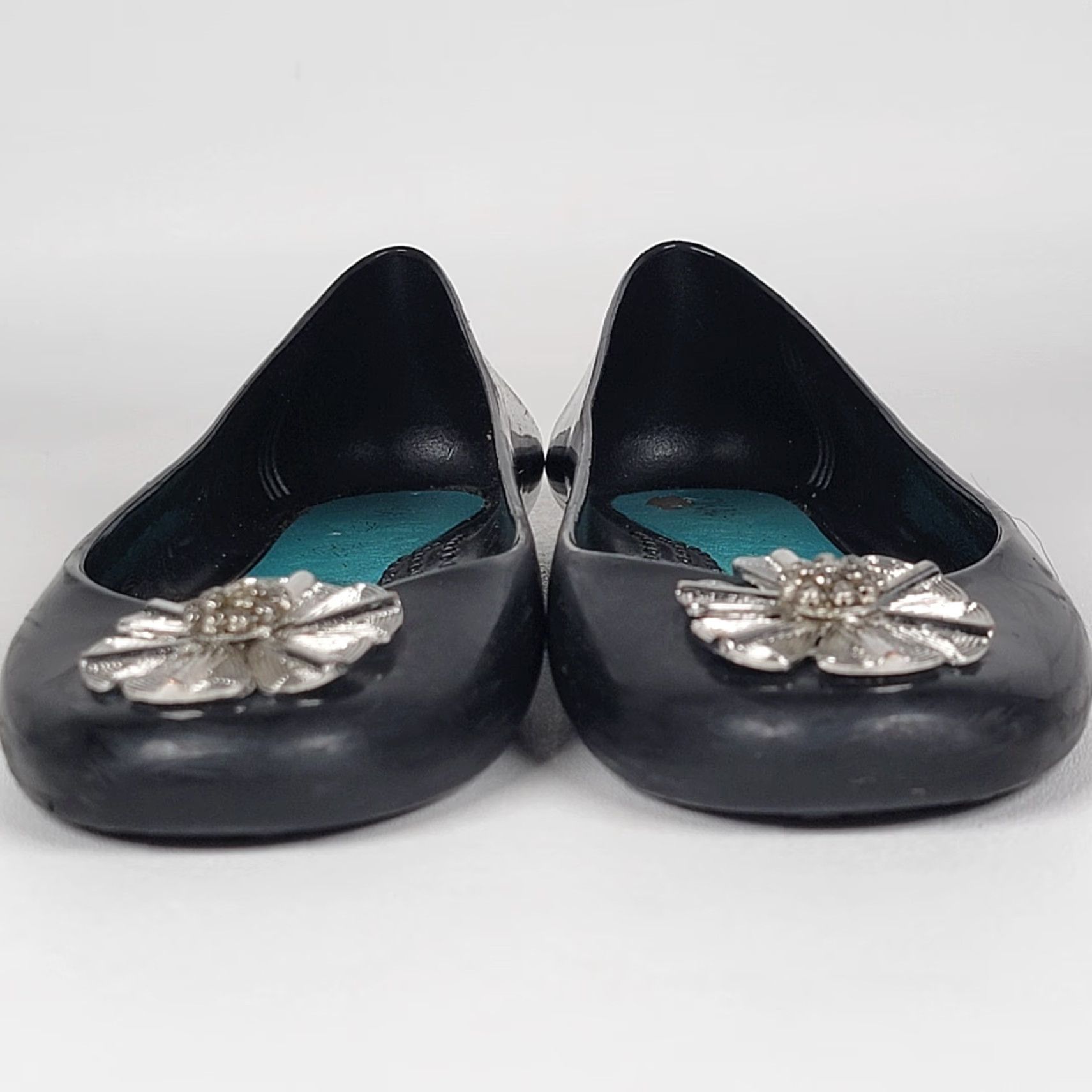 Vintage VINTAGE OKA b Charcoal Black Jelly Medallion Ballet Flats Skimmers Size 9/39 Ladies Shoes Ballet Flats Medallion Slip On Rubber Flat Womens Black 9/39 Size US 9 / IT 39 - 3 Thumbnail