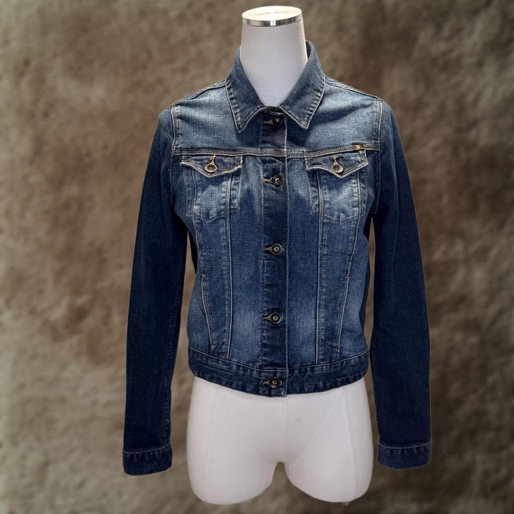 Lucky Brand Lucky Brand Pixie Denim Jacket Womens Medium Blue Jean Button Front Pockets Size 32" / US 10 / IT 46 - 1 Thumbnail