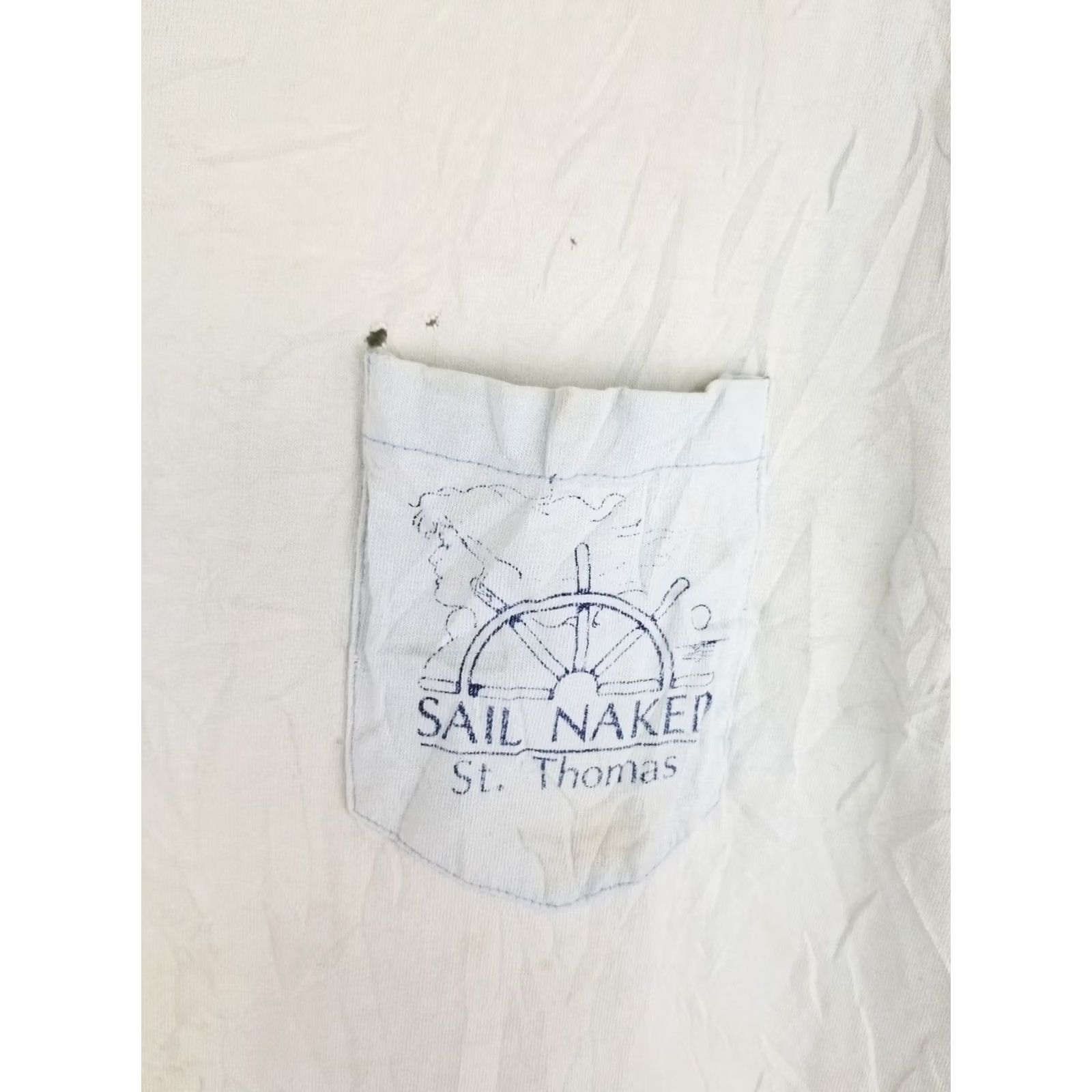 Vintage VINTAGE 88' SAIL NAKED TRASHED DISTRESSED WORN FADED SINGLE STITCH T-SHIRT SZ XL Men Blue Cotton Size US XL / EU 56 / 4 - 4 Thumbnail