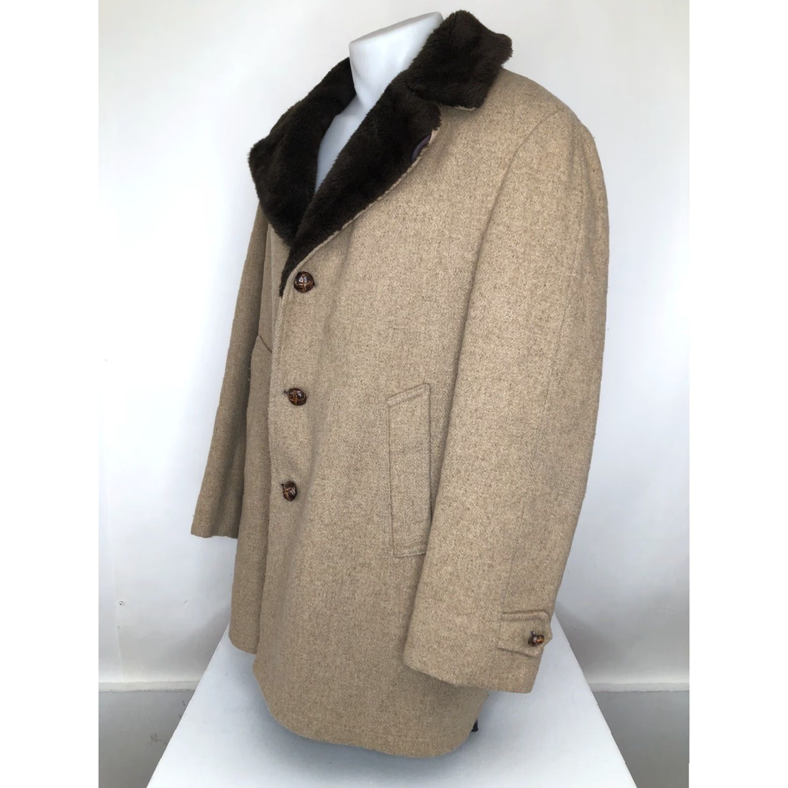Vintage VINTAGE Lakeland Field Hunting Mens Jacket Sherpa Lined Wool-Like Brown 42 Sz 42 USA Mens Mens Size US XS / EU 42 / 0 - 5 Thumbnail