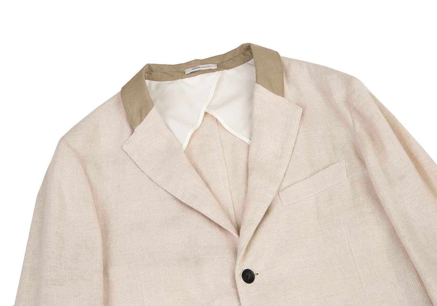 Armani Collezioni Linen 3-Button Jacket in Ivory Size 52 Size US XXS / EU 40 - 2 Thumbnail